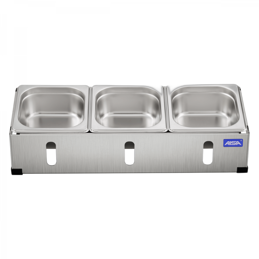 Condimentadora Pizzarola Inox 3 Cubas Inox Tampa Individual - Aisa